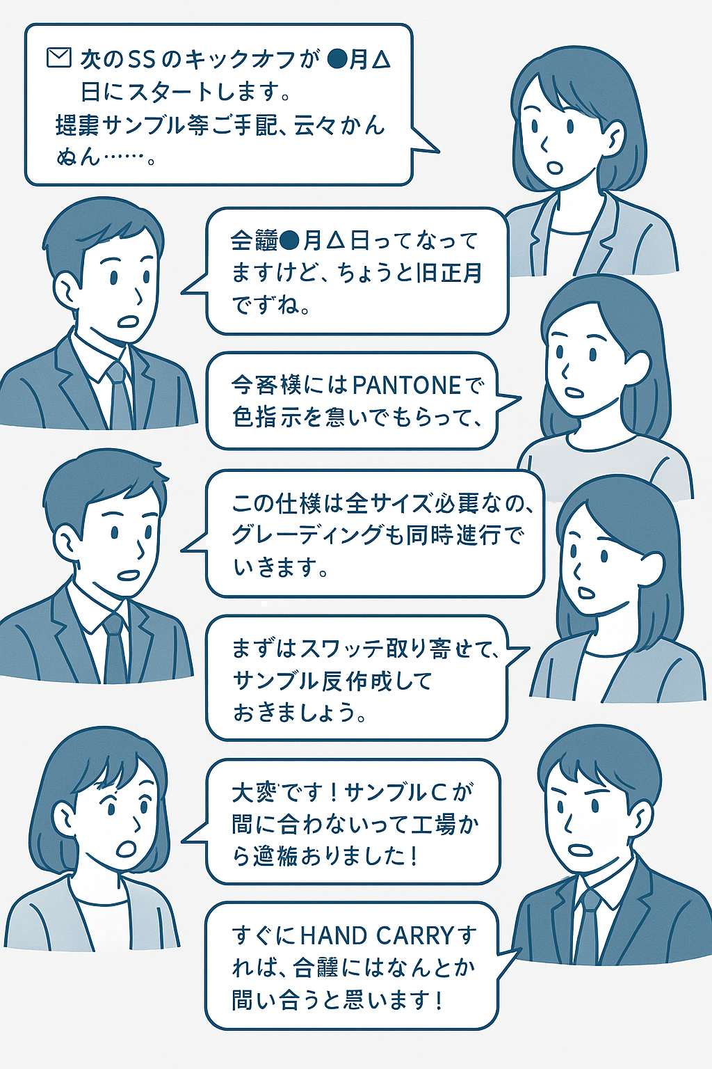 アパレル貿易の専門用語会話